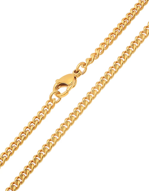 Load image into Gallery viewer, Men'S Stainless Steel Gold-Tone 24" Flat Curb Chain Necklace - Mens Necklace

