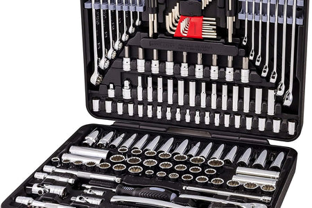 200 Piece 1/4-Inch, 3/8-Inch, and 1/2-Inch Drive Mechanics Tool Set - with SAE and Metric Socket Set,  XT 90 Tooth Seal-Head Ratchets, Including Case - 642472