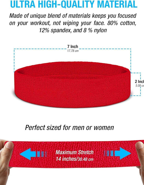 Load image into Gallery viewer, Sweatbands Set, Moisture Wicking 2 Wristbands and 1 Headband, Breathable Terry Cloth Athletic Bands for Basketball, Tennis, Yoga, Gym, Sweat Bands for Costumes and Cosplay
