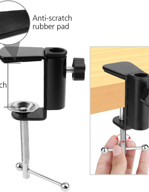 Load image into Gallery viewer, Overhead Video Stand Phone Holder Articulating Arm Phone Mount Table Top  Scissor Boom Arm Articulating Phone Stand Tablet Phone Holder for Streaming Phone Baking Crafting
