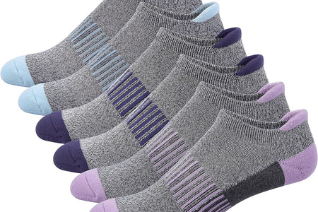 Women'S Athletic Ankle Socks with Heel Tab, Premium Cotton, Soft Cushion, Reinforced Toe, Arch Support, Pack of 6