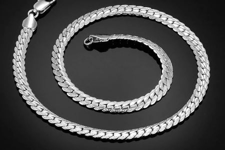 Men'S Hip Hop Silver Color Male 316L Stainless Steel Snake Chain Necklace for Men, Wholesale 7MM Womens Chain Jewelry Collares