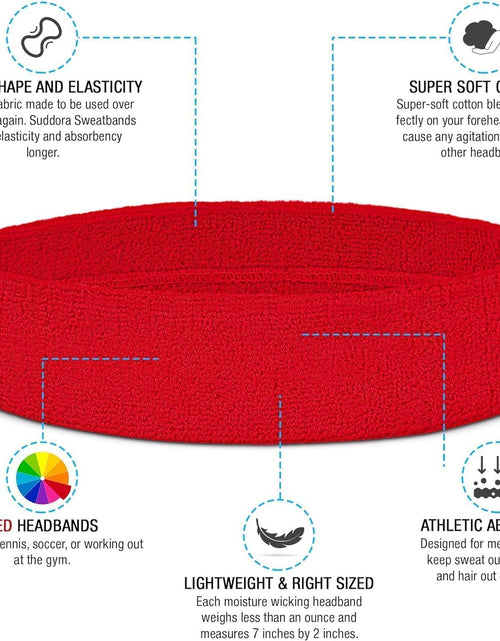 Load image into Gallery viewer, Sweatbands Set, Moisture Wicking 2 Wristbands and 1 Headband, Breathable Terry Cloth Athletic Bands for Basketball, Tennis, Yoga, Gym, Sweat Bands for Costumes and Cosplay
