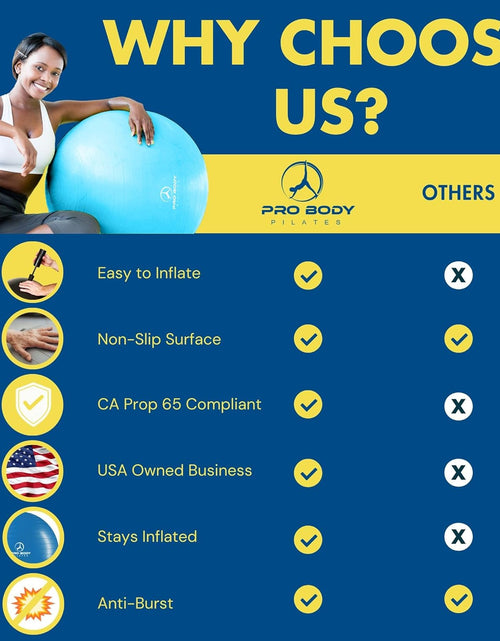Load image into Gallery viewer, Exercise Ball - Multiple Sizes Gym Grade Balance Ball for Fitness, Yoga, Workout, Pregnancy &amp; Physical Therapy
