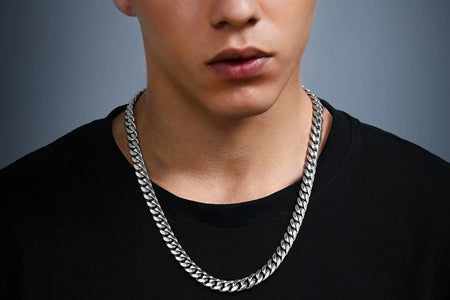 Hip Hop Men Necklaces Curb Cuban Chains 20Inch 10Mm Stainless Steel Chains Fathers Day Necklace Gift for Mens Dad Son