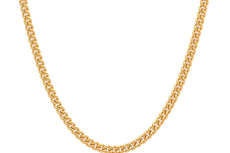 Men'S Stainless Steel Gold-Tone 24" Flat Curb Chain Necklace - Mens Necklace