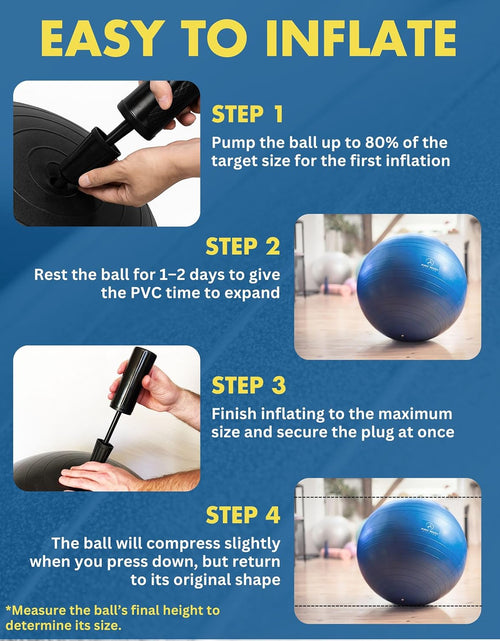 Load image into Gallery viewer, Exercise Ball - Multiple Sizes Gym Grade Balance Ball for Fitness, Yoga, Workout, Pregnancy &amp; Physical Therapy

