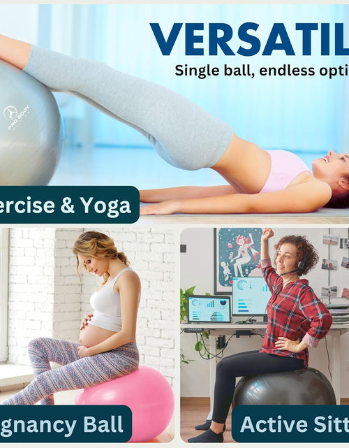 Load image into Gallery viewer, Exercise Ball - Multiple Sizes Gym Grade Balance Ball for Fitness, Yoga, Workout, Pregnancy &amp; Physical Therapy
