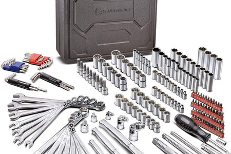 200 Piece 1/4-Inch, 3/8-Inch, and 1/2-Inch Drive Mechanics Tool Set - with SAE and Metric Socket Set,  XT 90 Tooth Seal-Head Ratchets, Including Case - 642472