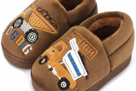 Girls Cute Slippers with Memory Foam Kids Plush Warm Winter House Shoes