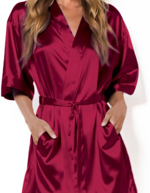 Load image into Gallery viewer, Women'S Bride Bridesmaids Silky Robe Satin Kimono Robes for Women Lingerie
