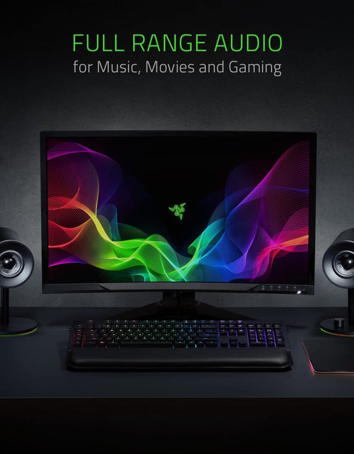 Load image into Gallery viewer, Nommo Chroma: Custom Woven 3" Glass Fiber Drivers - Rear-Facing Bass Ports - Bass Knob W/Automatic Gain Control Chroma Enabled - Full Range 2.0 PC Gaming Speakers, Black

