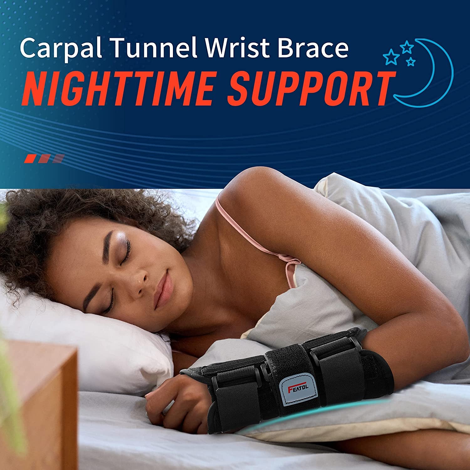 Wrist Brace for Carpal Tunnel, Adjustable Wrist Support Brace with Splints Right Hand, Small/Medium, Arm Compression Hand Support for Injuries, Wrist Pain, Sprain, Sports