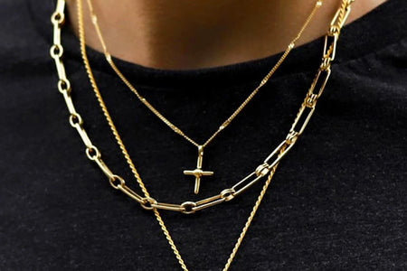 Men'S Gold Plated Cross Necklace Stainless Steel Dog Tag Necklace Christian Serenity Prayer Necklace Inspirational Jewelry Gift